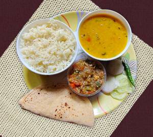 Dal Chawal Bharta Thali
