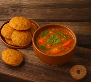 Poori with sambar 3pices