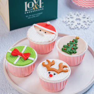 Christmas Cupcakes Box of 4