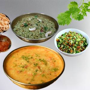 Veg Dal Khichdi 450ml+mint Coriander Rice 250ml+veg 250ml+fryum+pickle