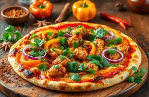 Chicken tandoori pizza