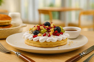 Fresh Fruit & Maple Syrup Pancake