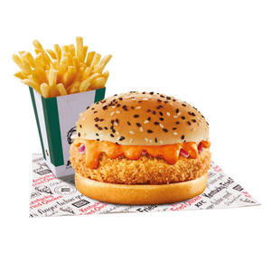 Chicken Kebab Burger & Fries