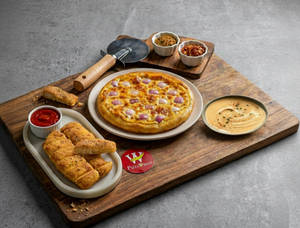 Onion Pie + Garlic Bread + Dip