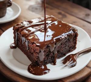 Eggless brownie with hot chocolate