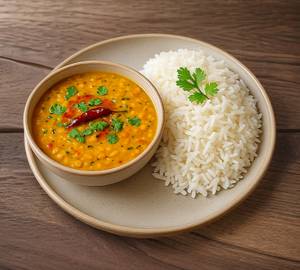 Dal Tadka With Rice(Serves 1)