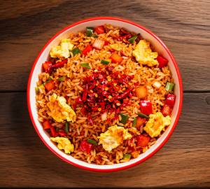Spicy Schezwan Egg Fried Rice