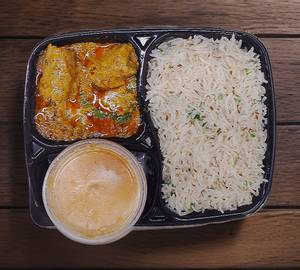Chicken Seekh Masala + Jeera Rice + Caramel Custard