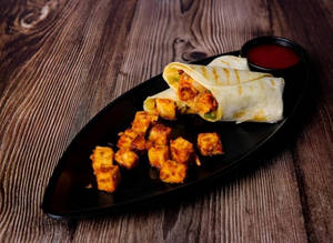Roasted Chunks Of Paneer Wrap