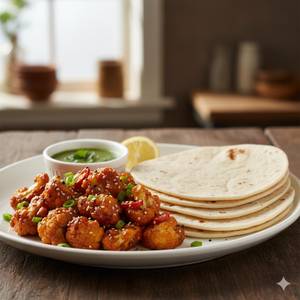 Chilli Gobi and 3 Roti