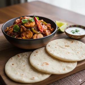 Chilli Mushroom and 3 Roti