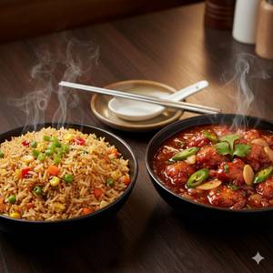 Veg fried rice & chicken Manchurian gravy