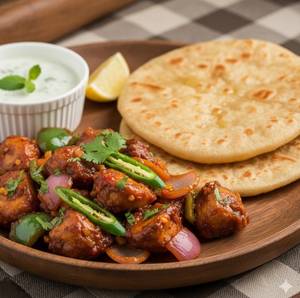 Chilli Mushroom and 2 Paratha