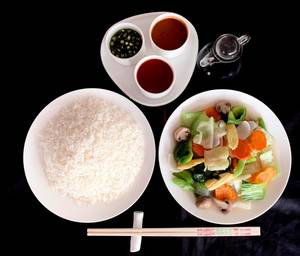 Veg Mushroom  Steam  Rice
