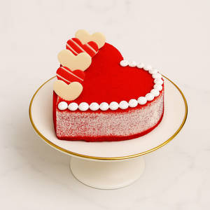 Red Velvet Heart Shape Cake [500 Gm]