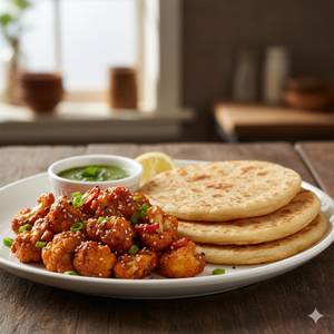 Chilli Gobi and 2 Paratha