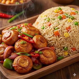 Chilli Mushroom and Veg Fried Rice