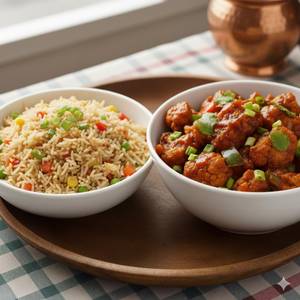 Gobi manchurian and Veg Fried Rice