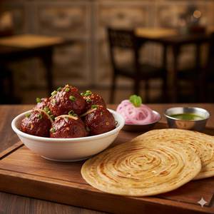 Veg Manchurian 5 pc & paratha 2pc combo