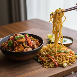 Chilli Mushroom and Veg Noodles