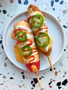 Cheesy nachos corn dog