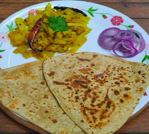 4 Paratha Aloo Bhurji and Salad