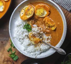 2 Egg curry with chawal