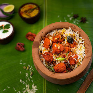 Chicken 65 Biryani (300 Gms) With Raita