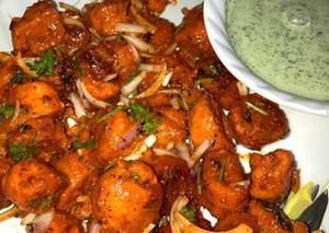 Soya Chaap Schezwan Tikka