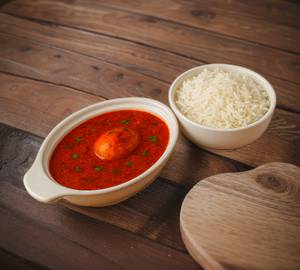 1 Egg curry with Chawal