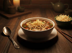 Manchow With Fried Noodles Chicken