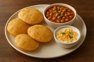 Chole With 4 Puri & Raita