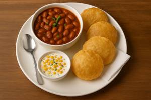 Rajma With 4 Puri & Raita