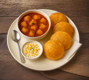 4 Puri Bhaji With Raita