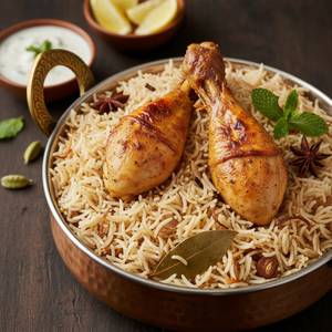 Plain biryani with 2 drumsticks