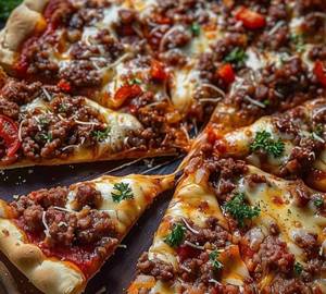 Turkish Spicy Minced Beef Pizza