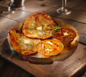 2 Aloo Stuffed Paratha with Amritsari Chole