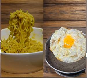 Plain Boiled Maggi with Egg Poached
