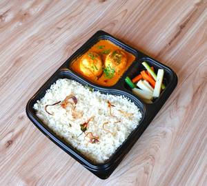 Ghee Rice + Egg Curry + Boiled Veg
