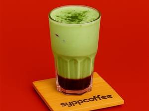 Iced-strawberry Matcha Latte
