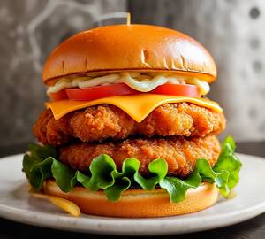 Double cheesy chicken burger [1 piece]