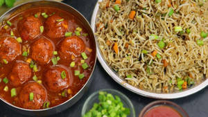 Veg Fried Frice +veg Manchurian