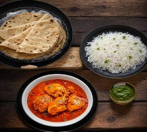 Chicken Curry [2Piece] + 4Roti + Rice