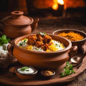 Soya Tikka Biryani With Raita