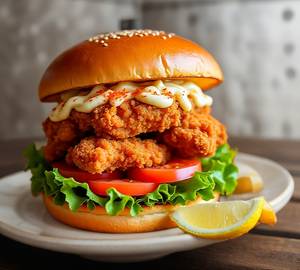 Fried chicken burger