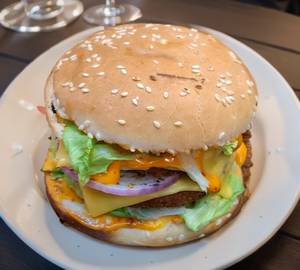Paneer cheese barbeque burger