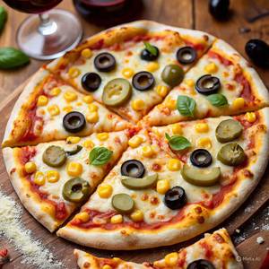 Olive corn pizza