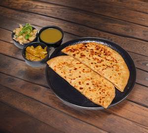 2 Aloo Pyaaz Paneer Butter Paratha