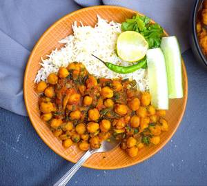 Chole with rice chole chawal