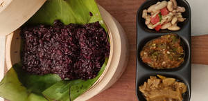 Black Rice Wrapped In Banana Leaf